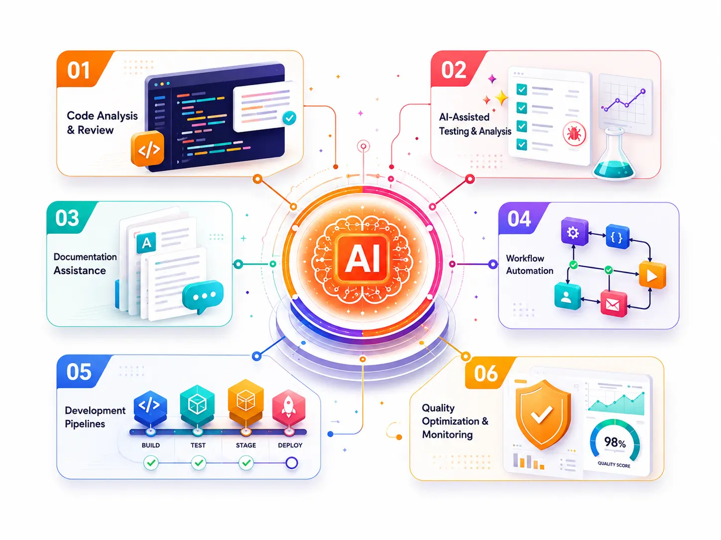 Infographic showing AI use cases across engineering processes